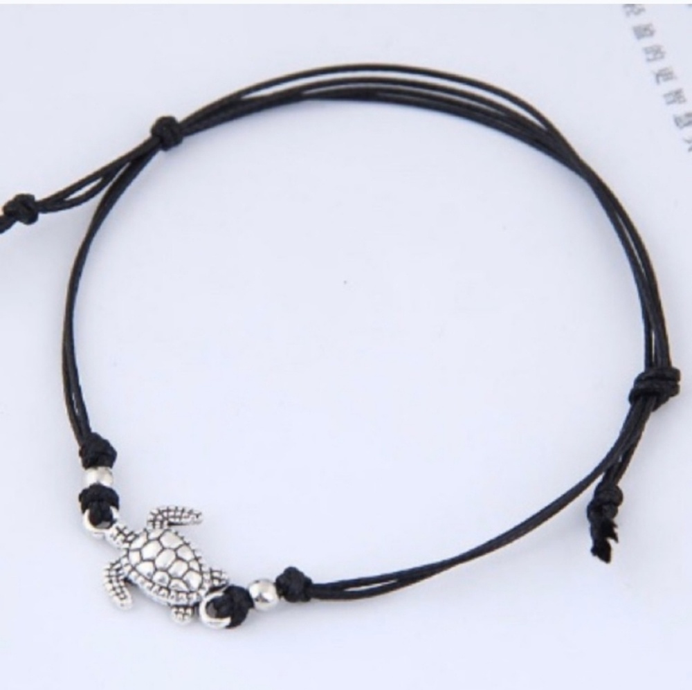 BLACK TURTLE STRING ANKLE JEWELRY - Picture 3 of 4